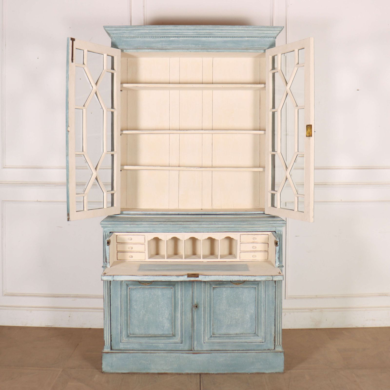 Furniture English Painted Bookcase Secretaire photo