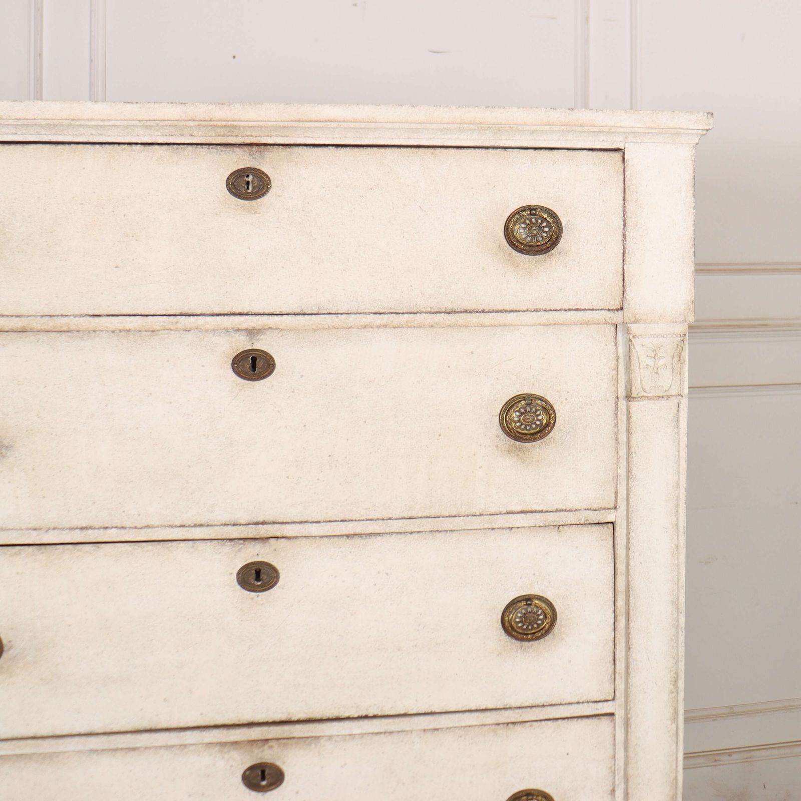 Dutch Painted Tall Boy Chest Of Drawers photo for sale