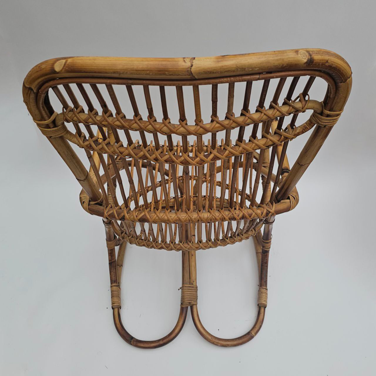 Tito Agnoli Bamboo Rattan Armchair, 1960s photo Furniture