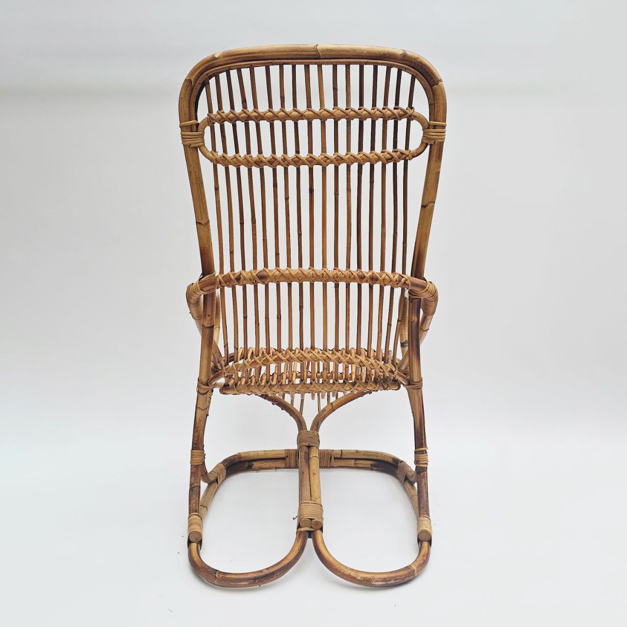 Tito Agnoli Bamboo Rattan Armchair, 1960s photo 350.0