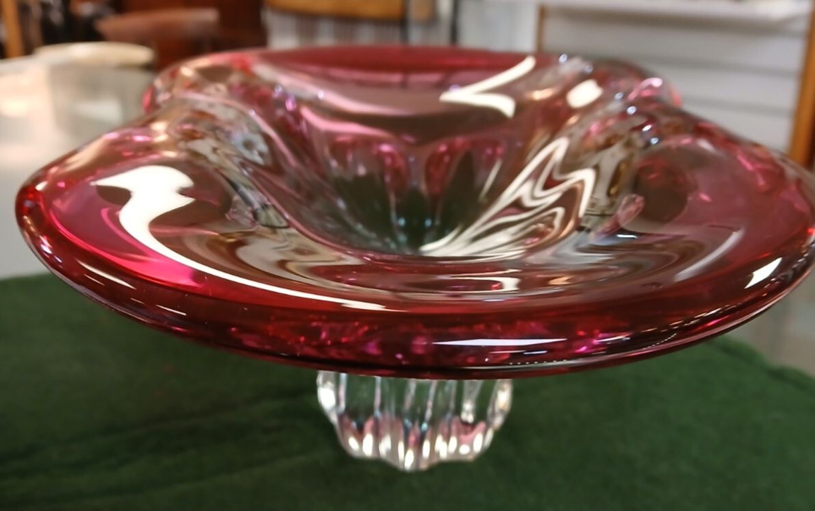 Mid Century Bohemia Chribska Pink Table Centre/Bowl By Josef Hospodka photo Home Decor