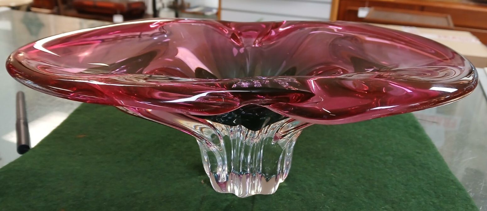 Mid Century Bohemia Chribska Pink Table Centre/Bowl By Josef Hospodka photo 55.0