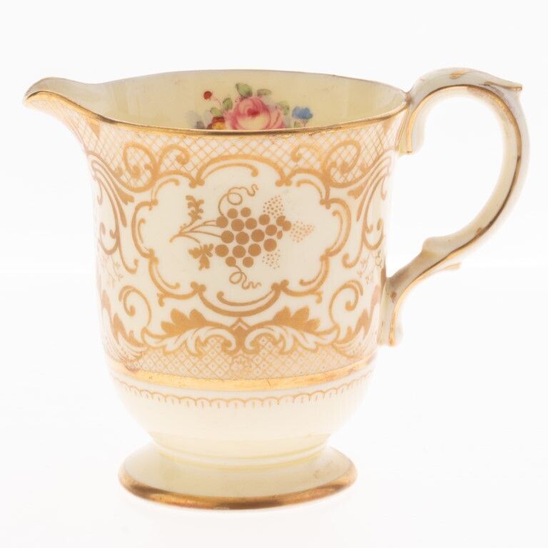 Antique Crown Staffordshire Gilt Porcelain Cream Jug