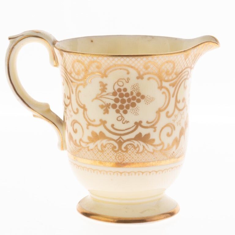 Antique Crown Staffordshire Gilt Porcelain Cream Jug photo furniture