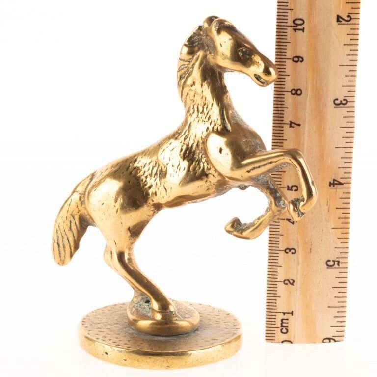 Antique Rearing Horse Brass Paperweight Sculpture photo Home Decor