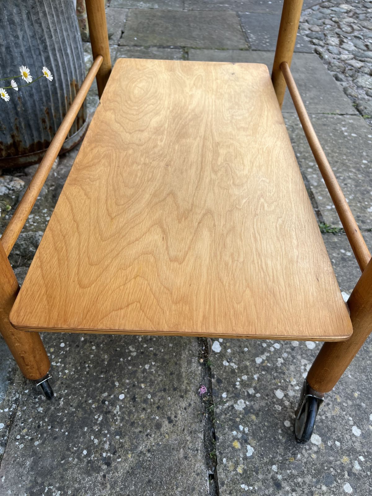 Mid Century Wooden Bar Trolley Cart photo furniture