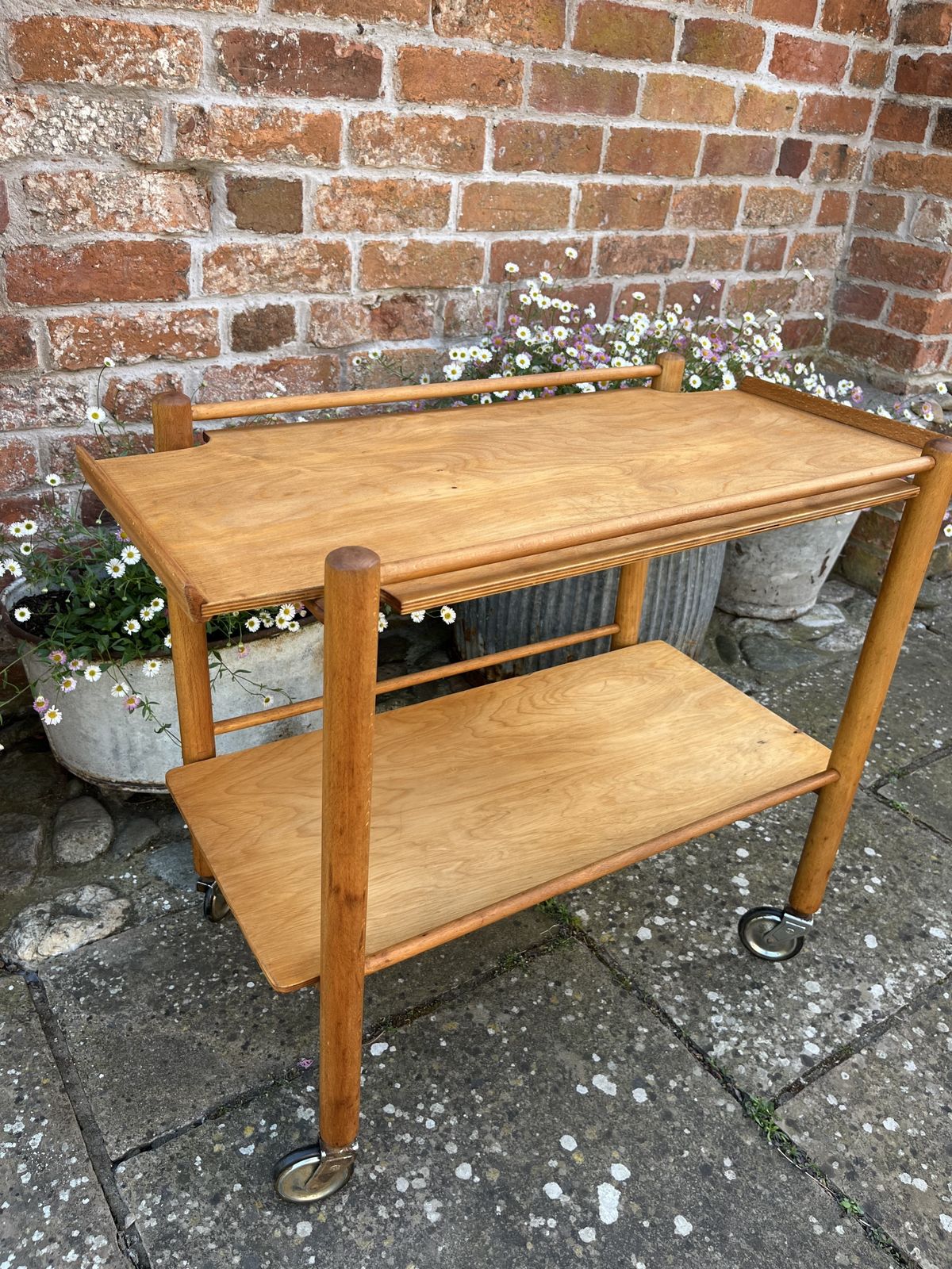 Mid Century Wooden Bar Trolley Cart photo 260.0