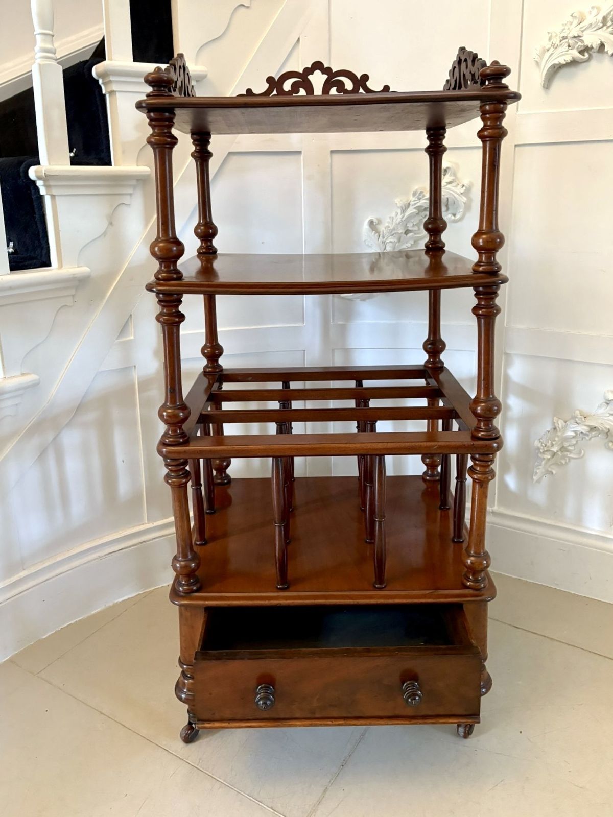 Antique 19th Century Quality Mahogany Free Standing Canterbury Whatnot photo 1685.0