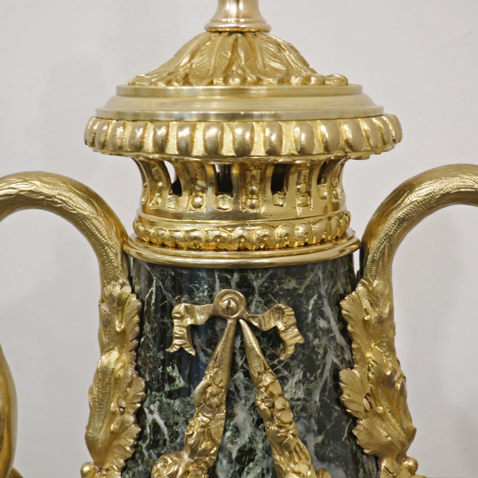 Pair Of French Louis XVI Style Marble & Gilt Bronze Table Lamps photo vintage