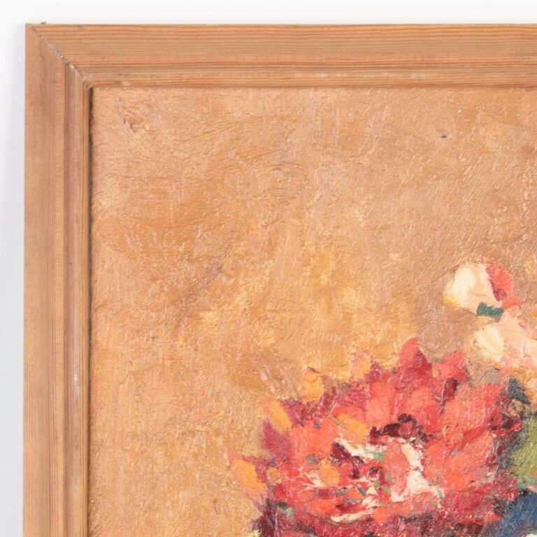 Flowers Still Life Flowers Oil Painting On Board Signed Gavzay photo Art
