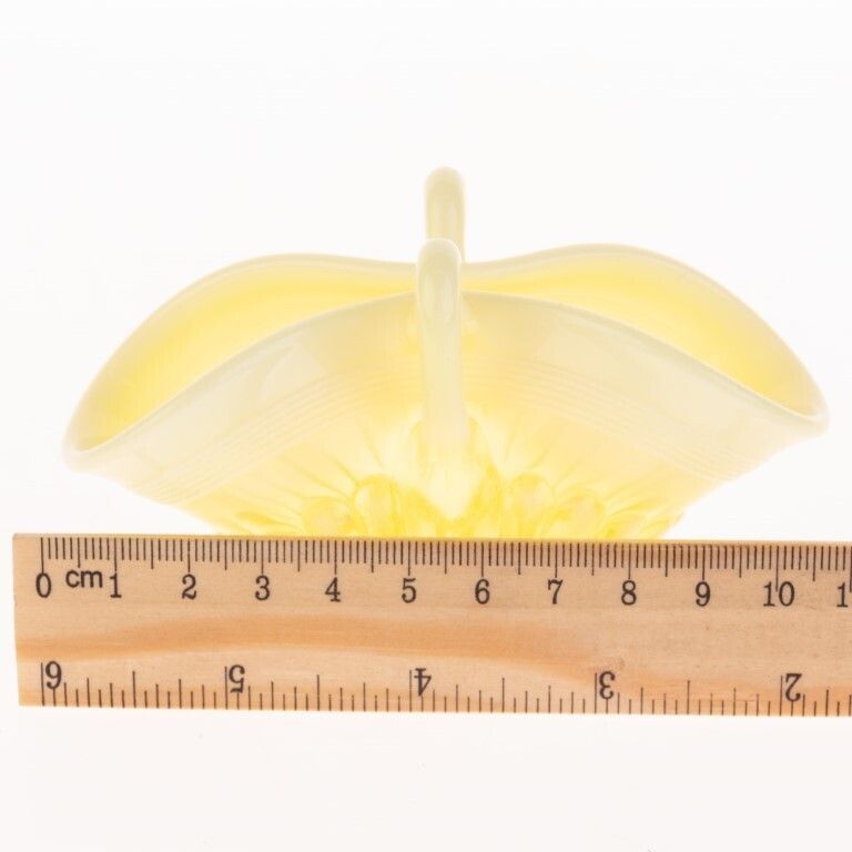 Antique Victorian Art Nouveau Vaseline Uranium Glass Basket photo for sale
