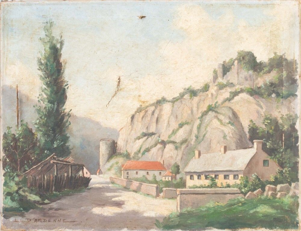 Belgian Signed Ardenne Landscape Oil Painting On Canvas