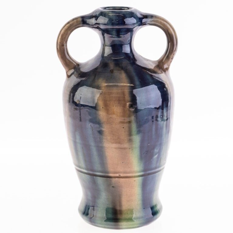 Antique Glazed Art Nouveau Ceramic Pottery Vase