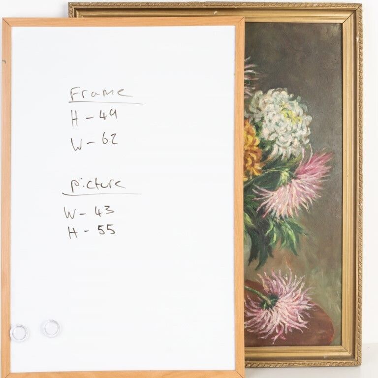 Still Life Flowers Oil Painting On Board Signed Jaspar photo 375.0