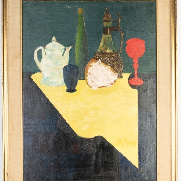 Contemporary Still Life Oil Painting photo furniture