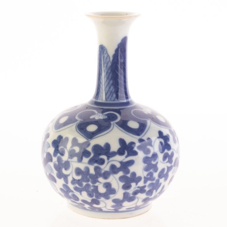Chinese Blue & White Porcelain Ceramic Vase 19th Century