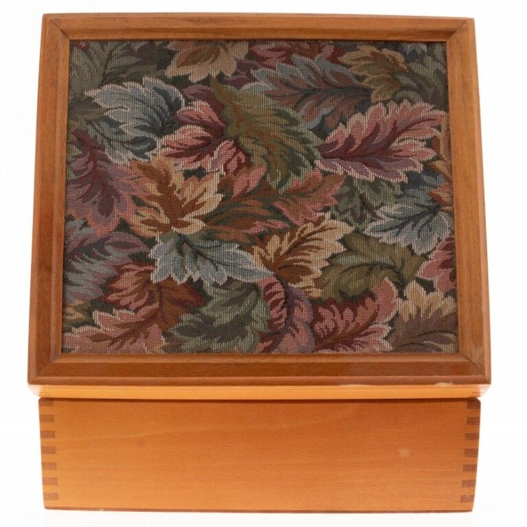 Needlework Sewing Wood Box, Mid 20th Century photo for sale