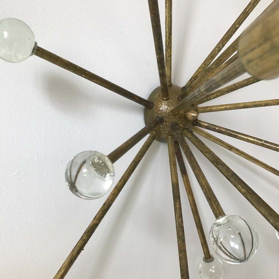 Pair Of Sputnik Gold Lamps   Design photo for sale