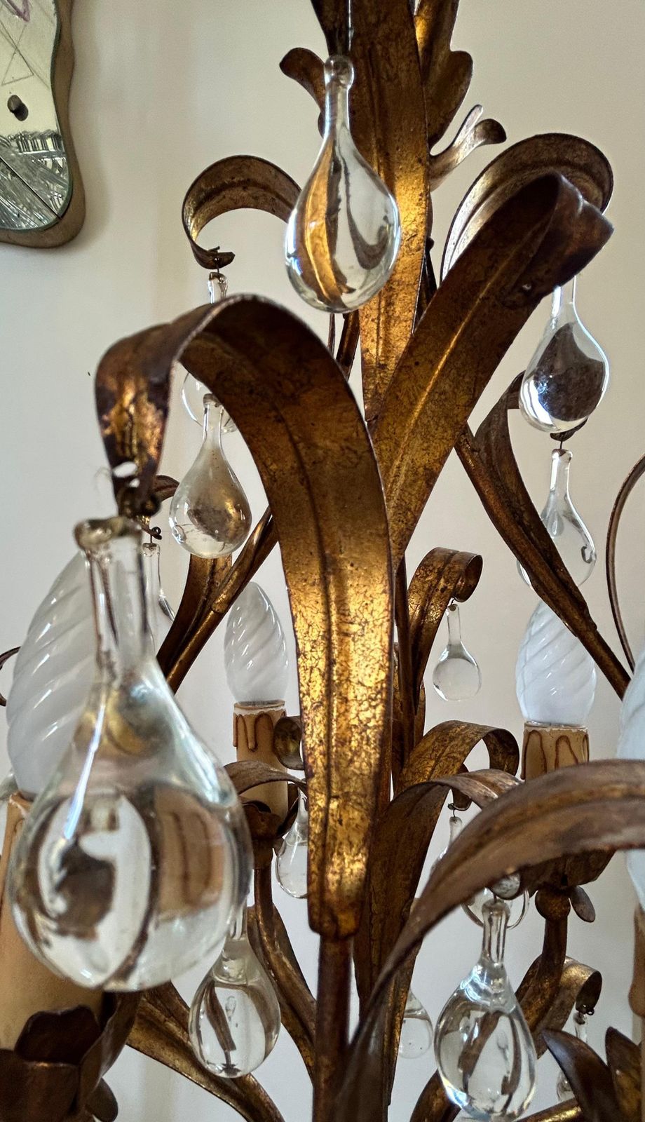 Florence Lily, Murano Glass Drops Chandelier photo vintage
