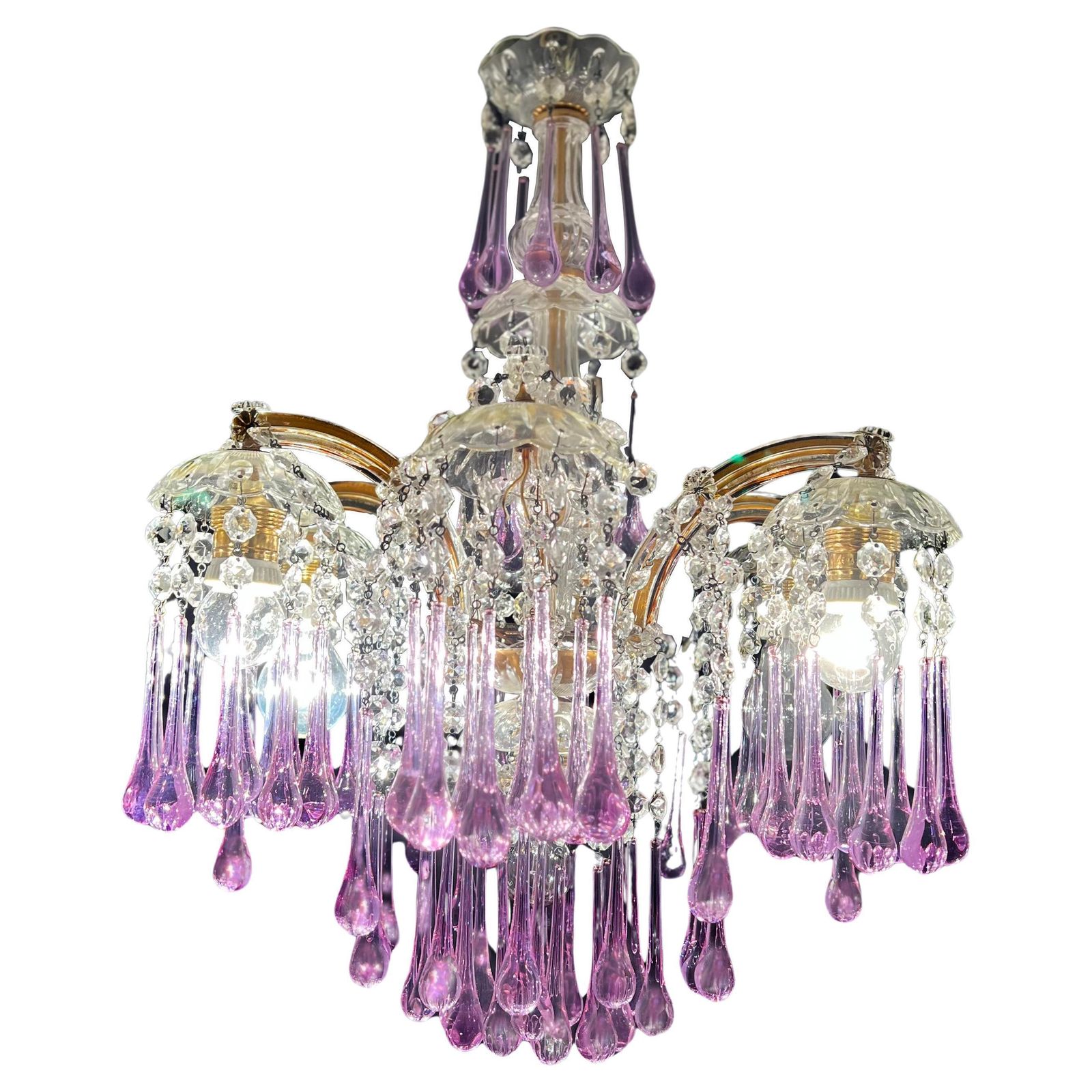 Liz Taylor's Tears Murano Chandelier 1950s