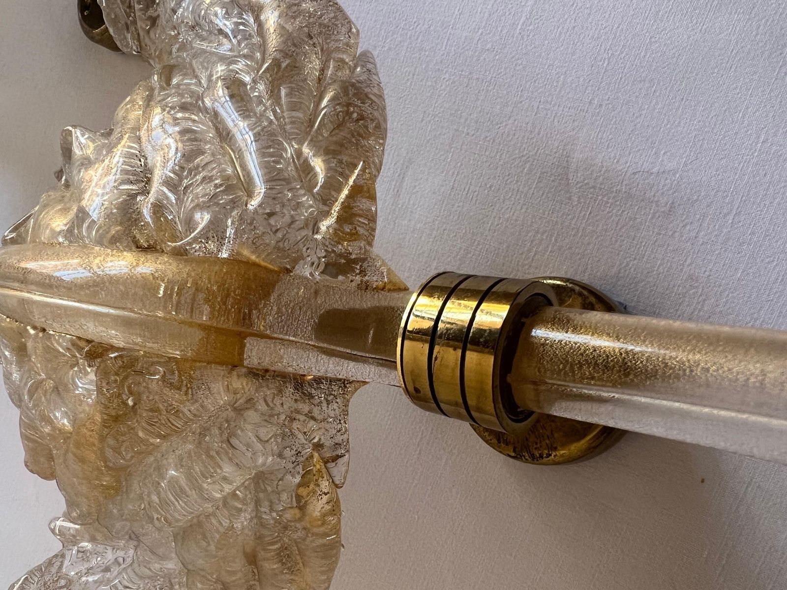 photo furniture Luxurious Pair Of Wall Lamps By Barovier & Toso, Murano, 1980s