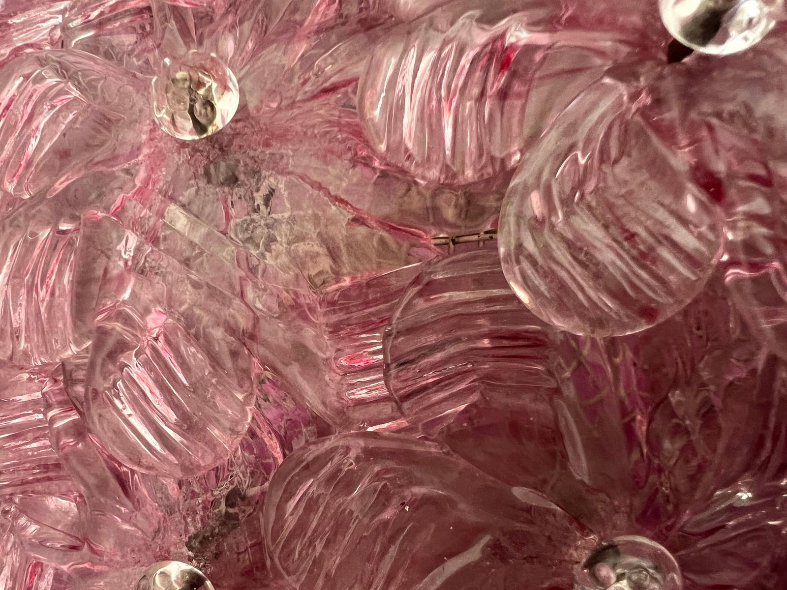 photo furniture Pair Of Venetian  Glass Rose Wall Lamps , Murano, 1980s