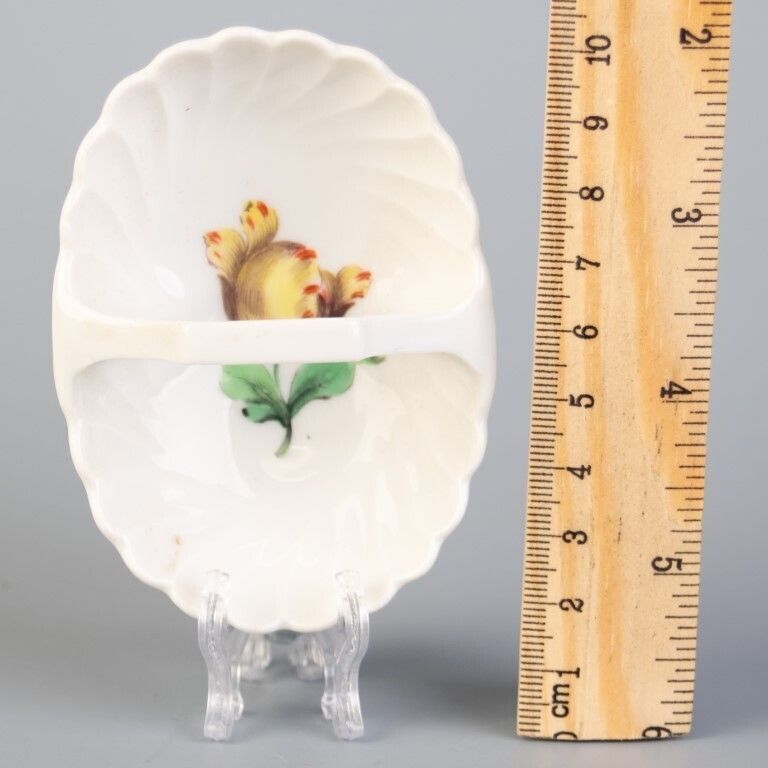 Antique Hand Painted Nymphenburg Reeded Porcelain Basket photo for sale