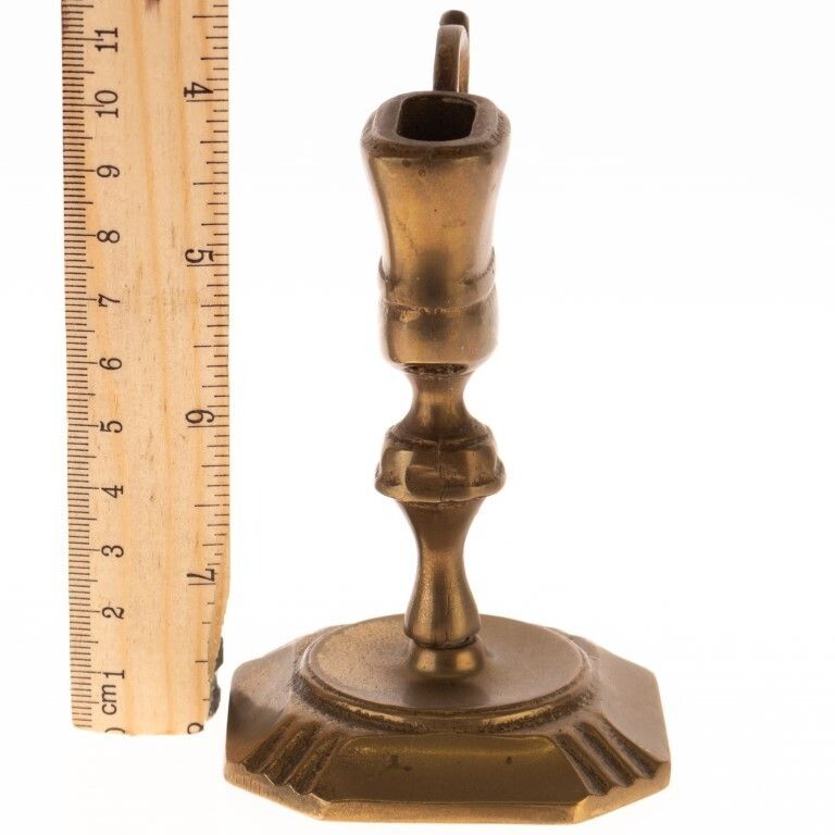 Antique Victorian Brass Candle Scissors Snuffer Stand photo for sale