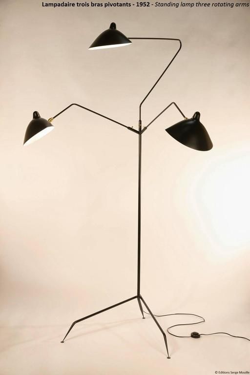 The Serge Mouille Three Arm Floor Lamp Or Lampadaire 3 Bras photo furniture