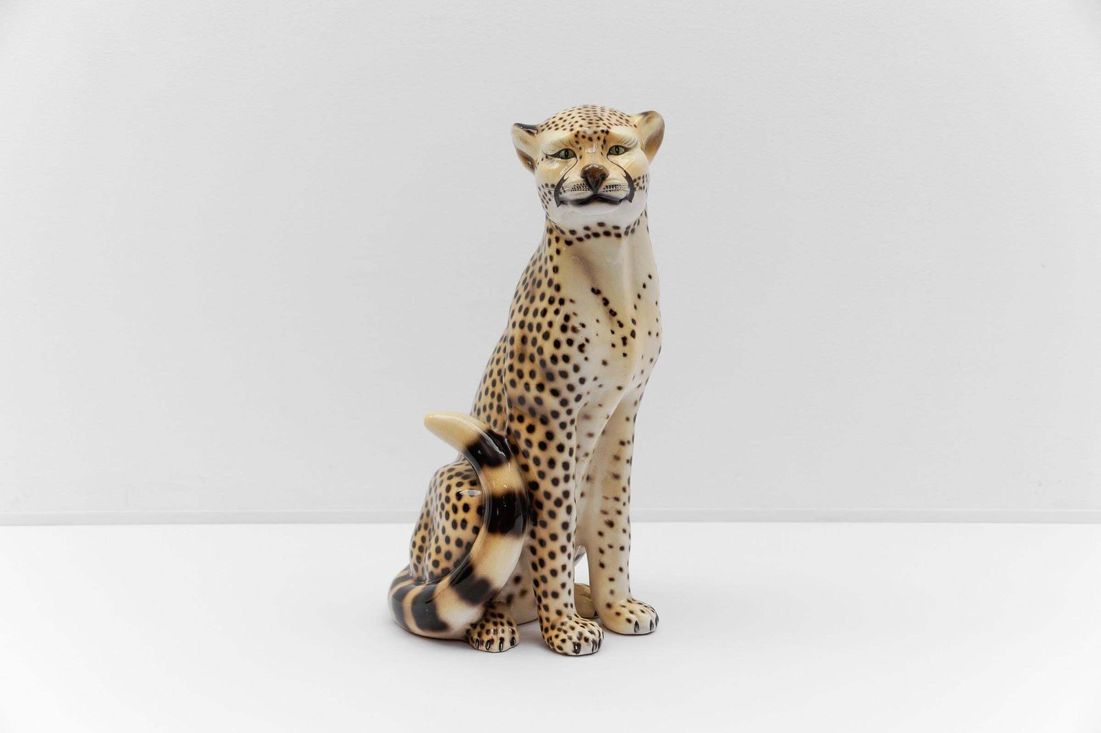 Realistic Ceramic Cheetah By Favaro Cecchetto, 1960s Italy photo furniture