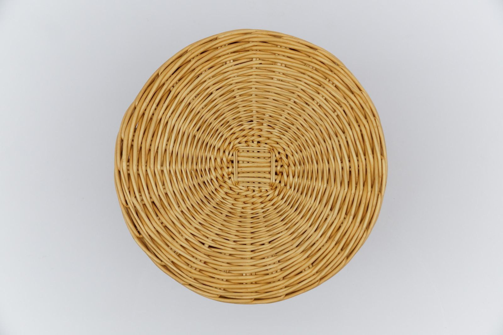 Mid Century Modern Rattan Stool With Storage Space, Italy 1960s photo vintage