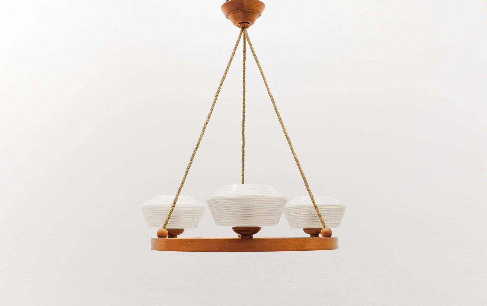 Lovely Round Plywood Scandinavian Mid Century Modern Ceiling Lamp, 1950s photo furniture