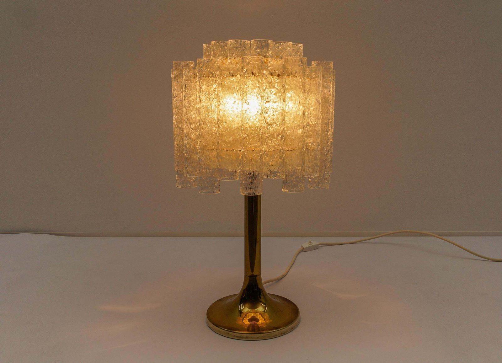 Awesome Table Lamp By Doria Leuchten With 34 Ice Glass Tubes, 1960s Germany photo 1072.0
