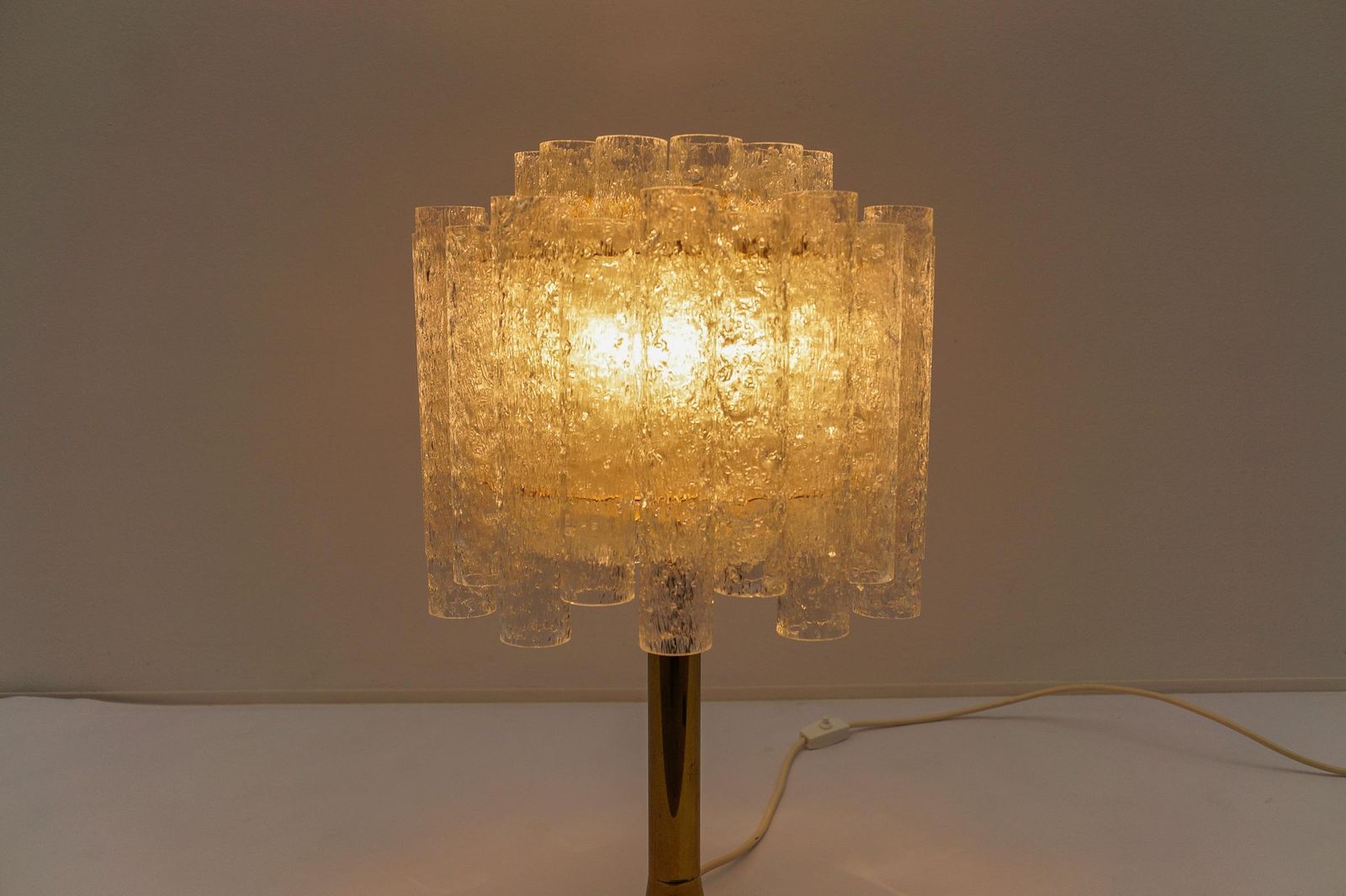 photo for sale Awesome Table Lamp By Doria Leuchten With 34 Ice Glass Tubes, 1960s Germany