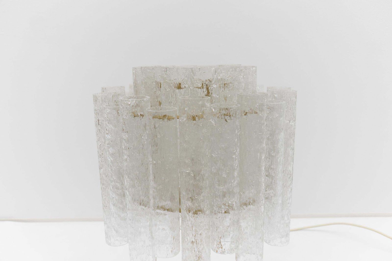 Lighting Awesome Table Lamp By Doria Leuchten With 34 Ice Glass Tubes, 1960s Germany photo