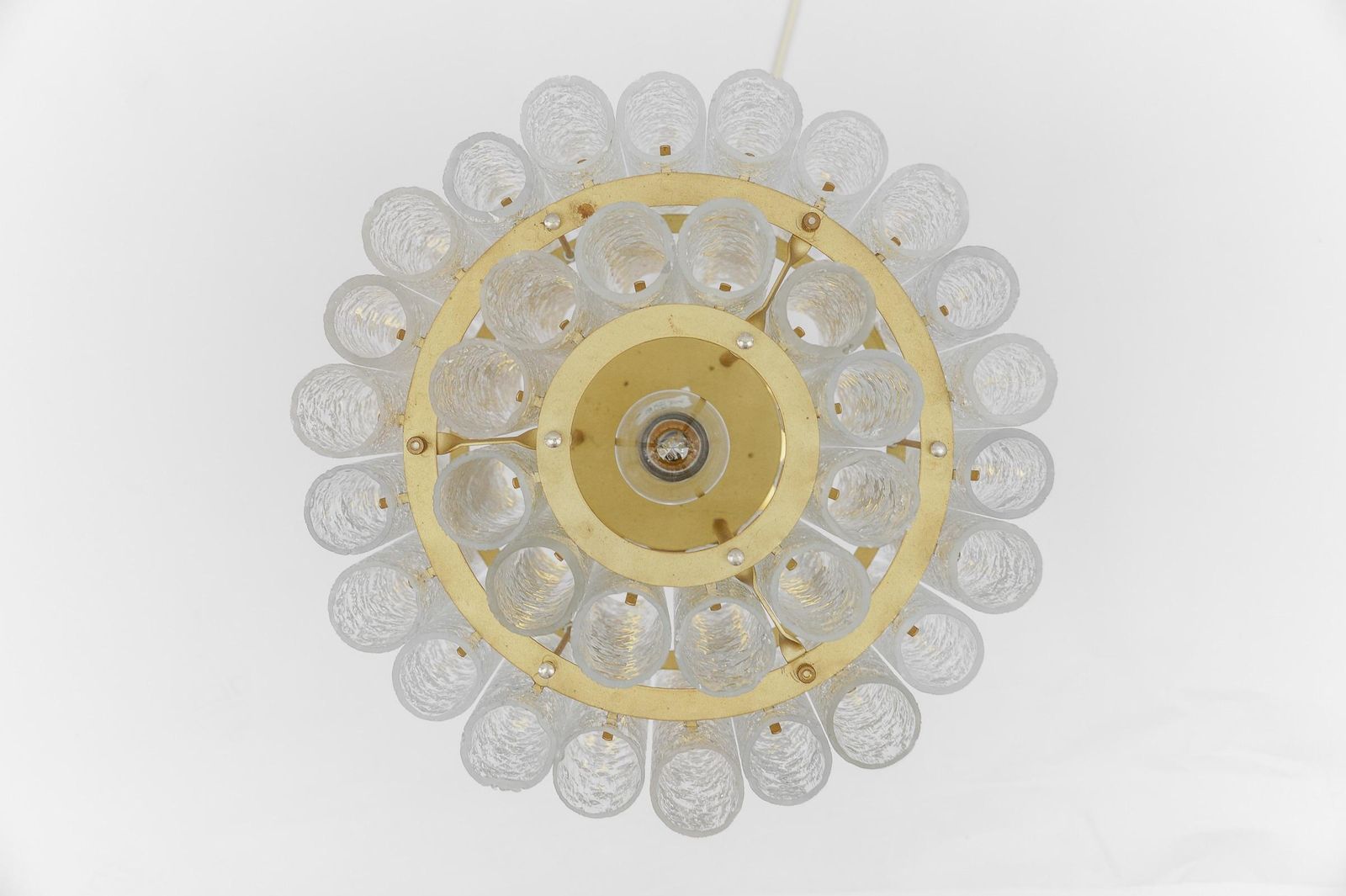 photo buy Awesome Table Lamp By Doria Leuchten With 34 Ice Glass Tubes, 1960s Germany