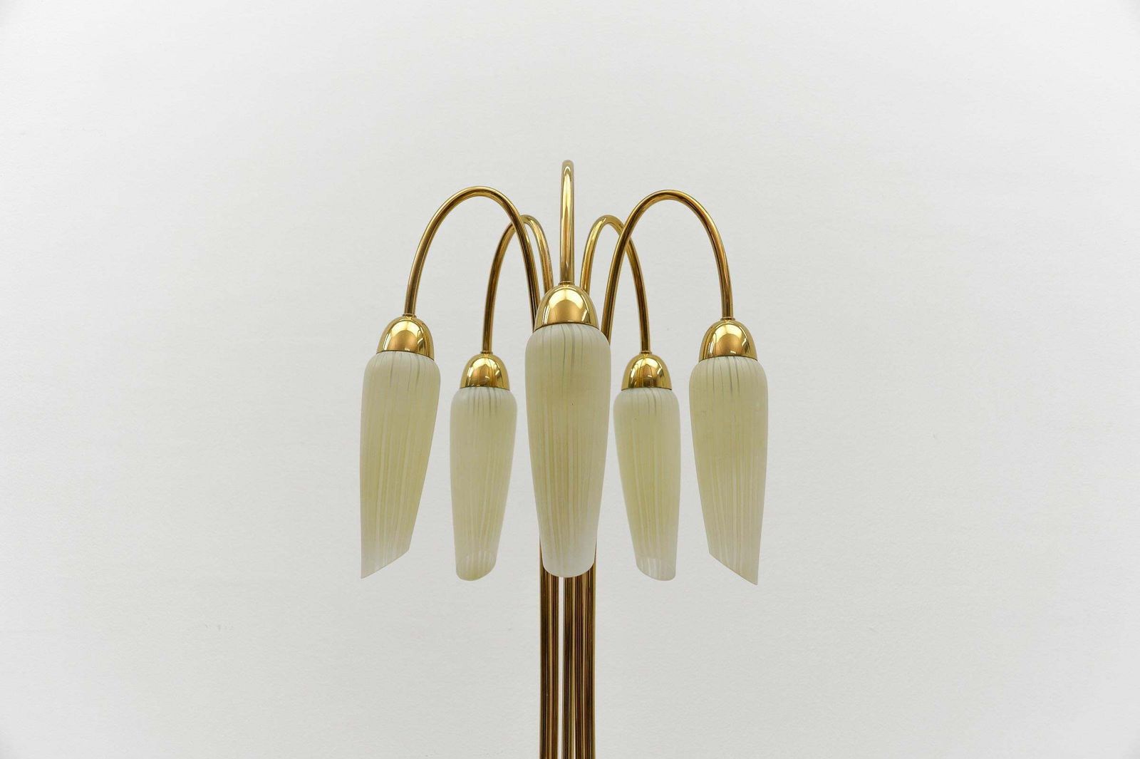 Very Rare Mid Century Modern Floor Lamp With Five Glass Shades, 1950s Italy photo vintage