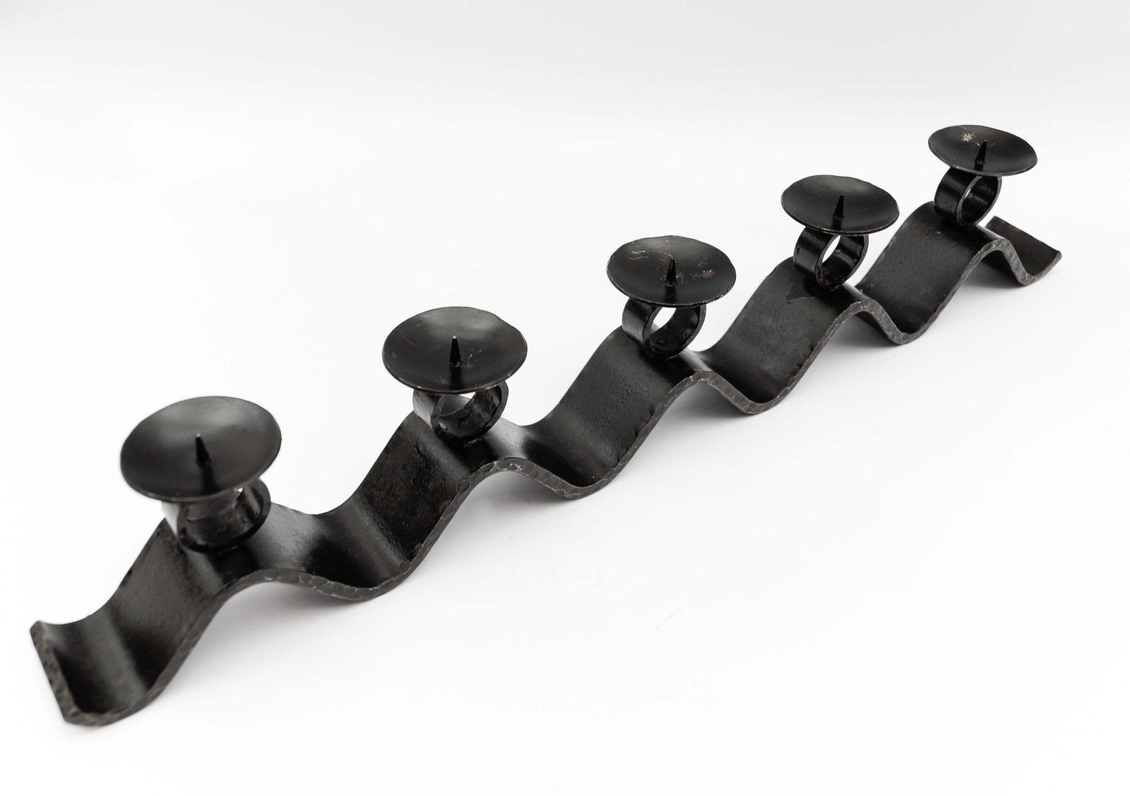 photo furniture Wrought Iron Wave Handmade Artist Brutalist Candleholder, 1960s Austria