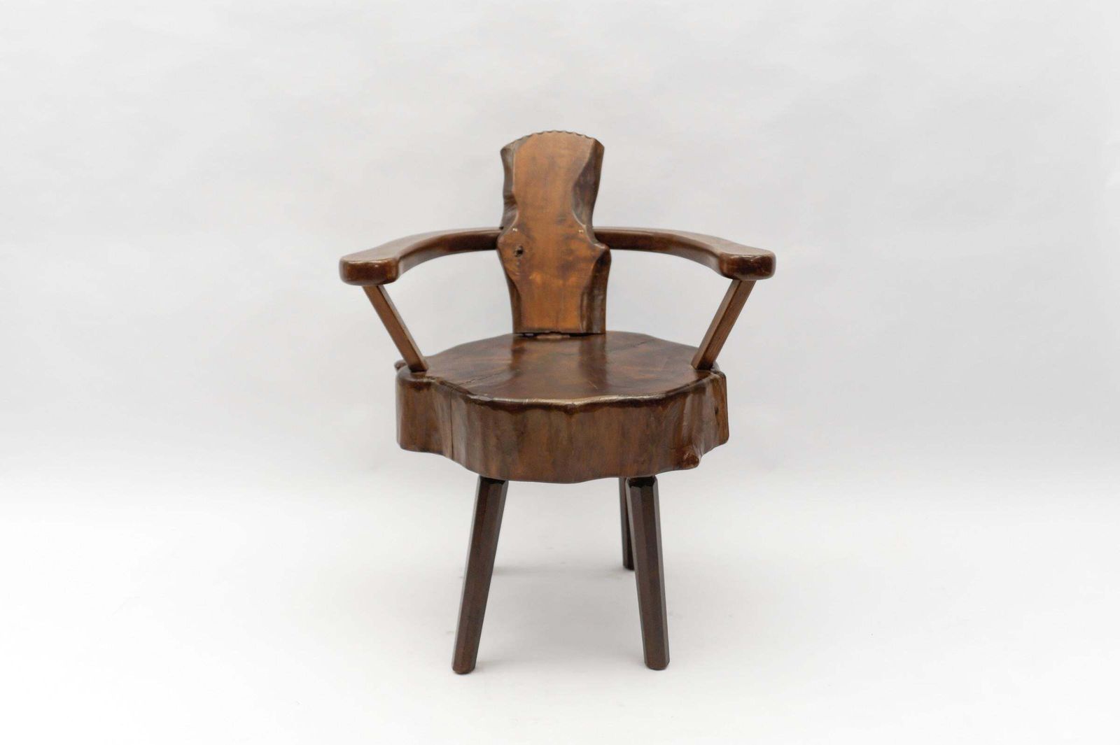 Mid Century Modern French Wooden Armchair, Pierre Chapo Attributed, 1960s photo for sale