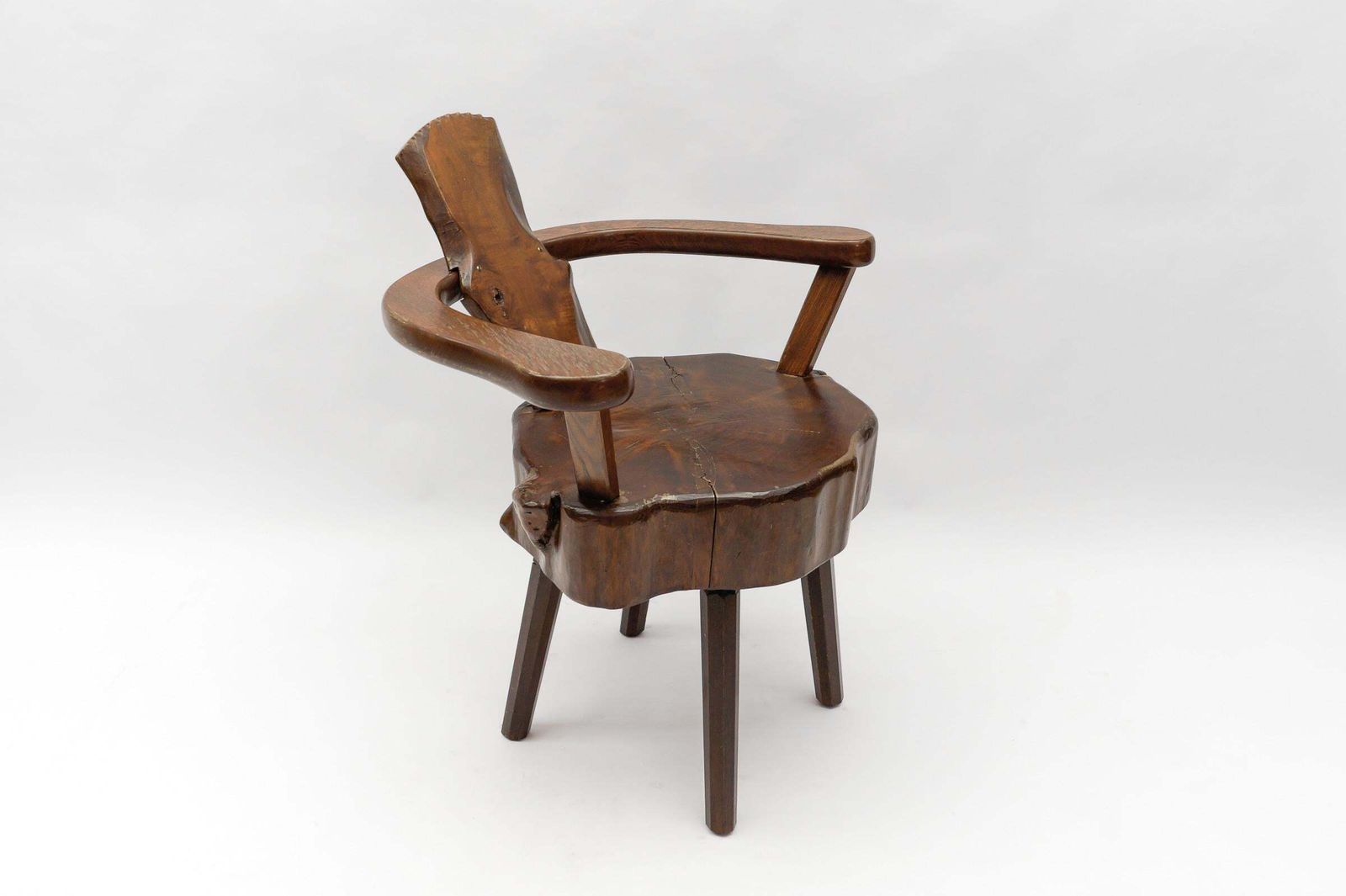 Mid Century Modern French Wooden Armchair, Pierre Chapo Attributed, 1960s photo Furniture