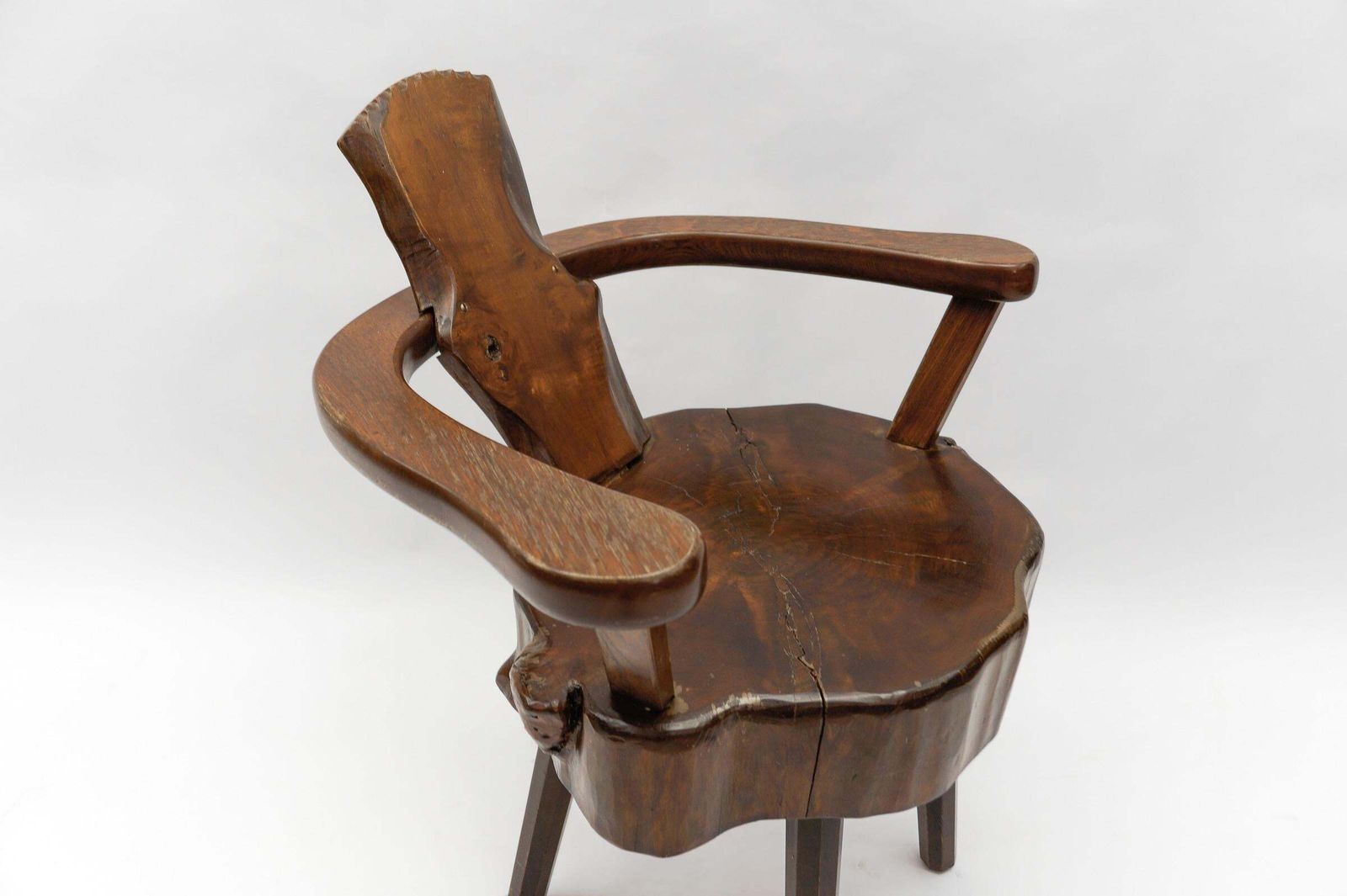 Mid Century Modern French Wooden Armchair, Pierre Chapo Attributed, 1960s photo vinterior