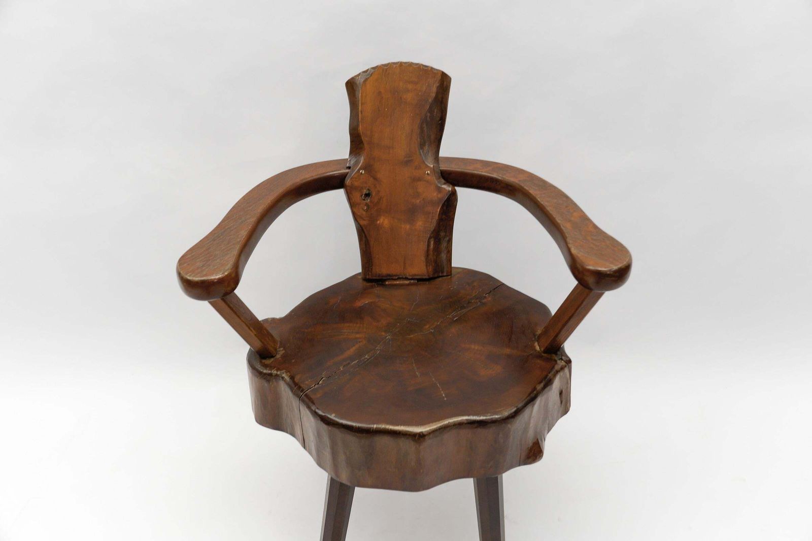 815.0 Mid Century Modern French Wooden Armchair, Pierre Chapo Attributed, 1960s photo