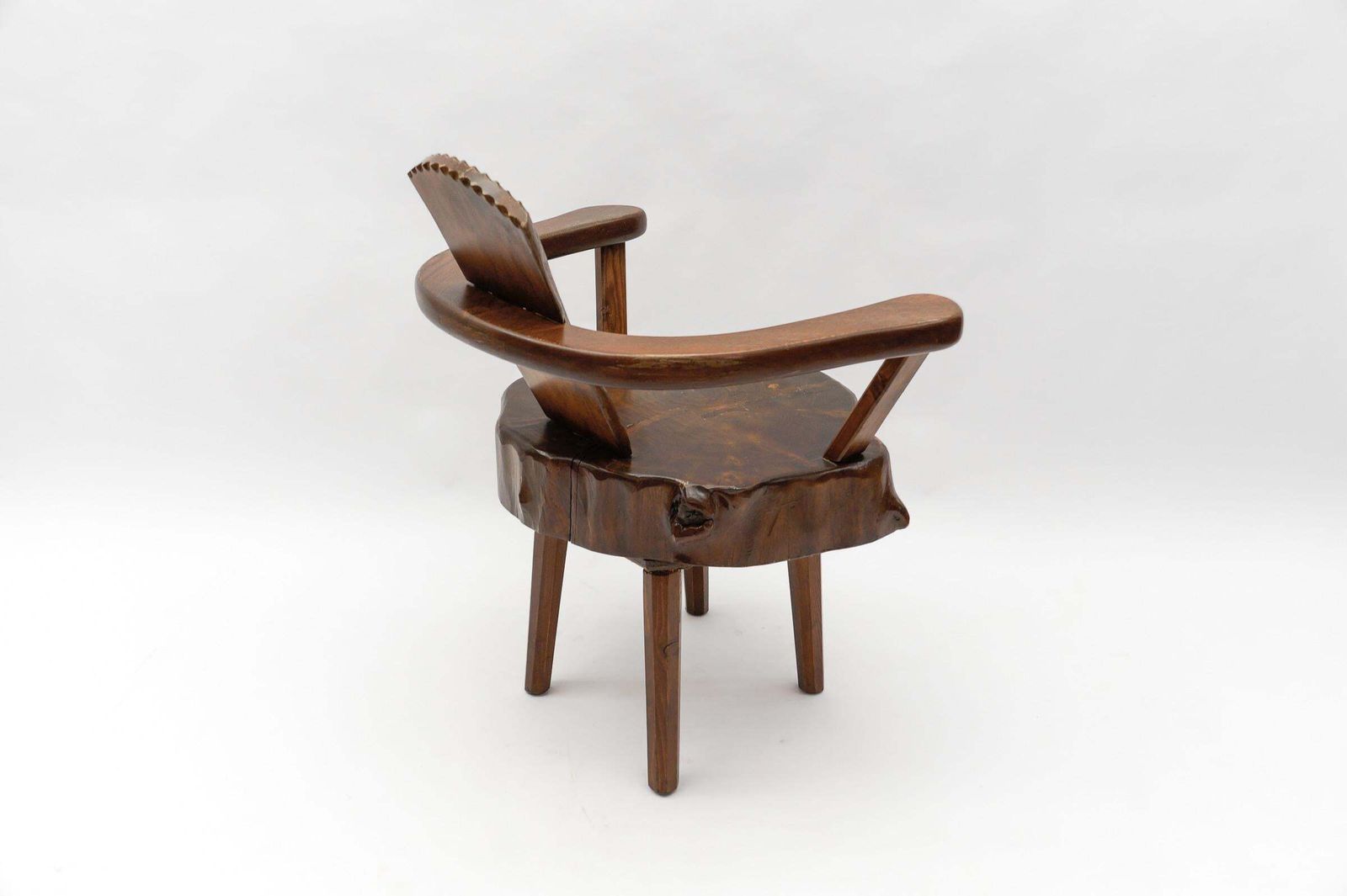Mid Century Modern French Wooden Armchair, Pierre Chapo Attributed, 1960s photo vintage