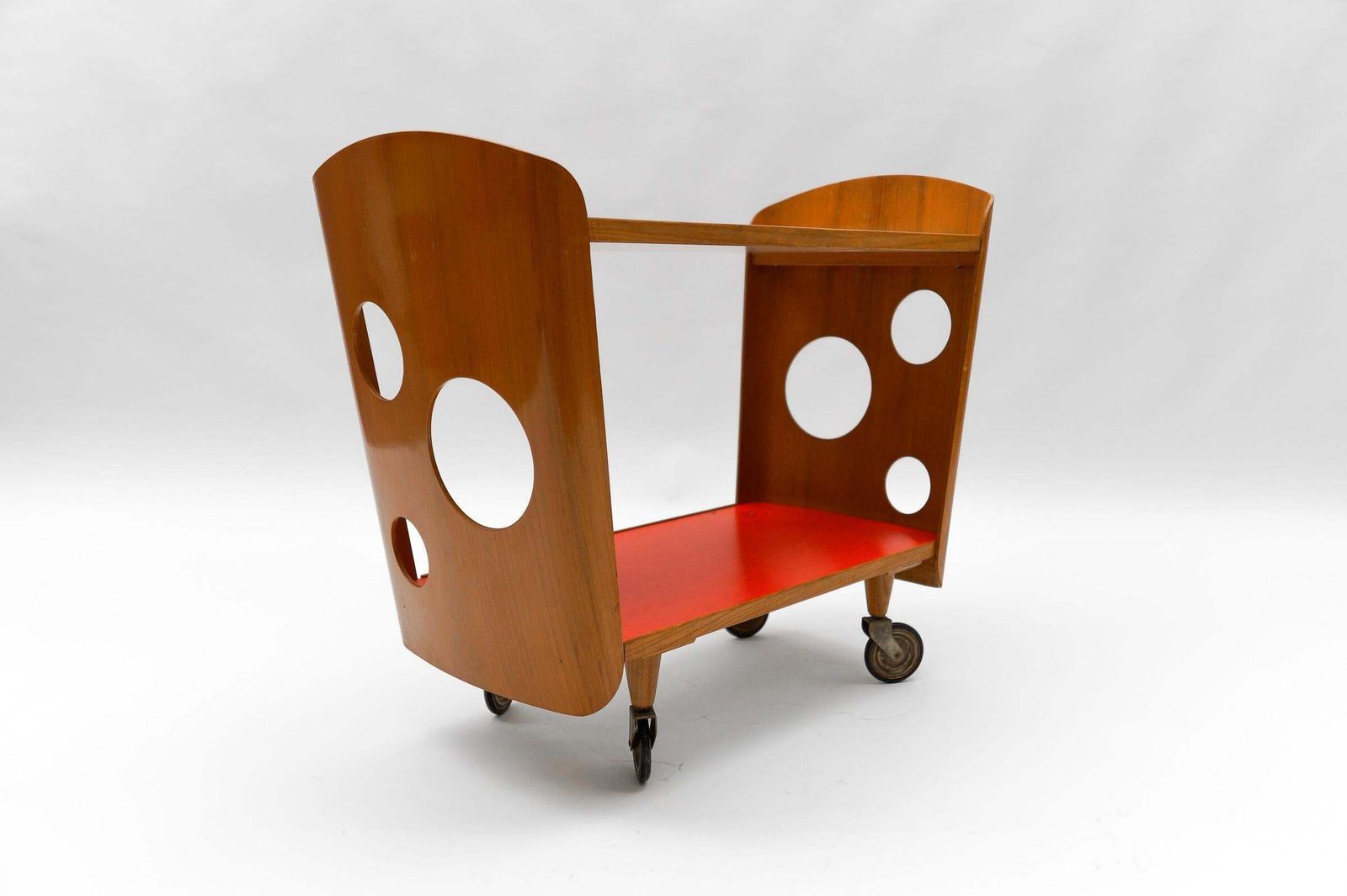 Stunning Mid Century Modern Serving Cart In Plywood, 1950s photo Home Decor