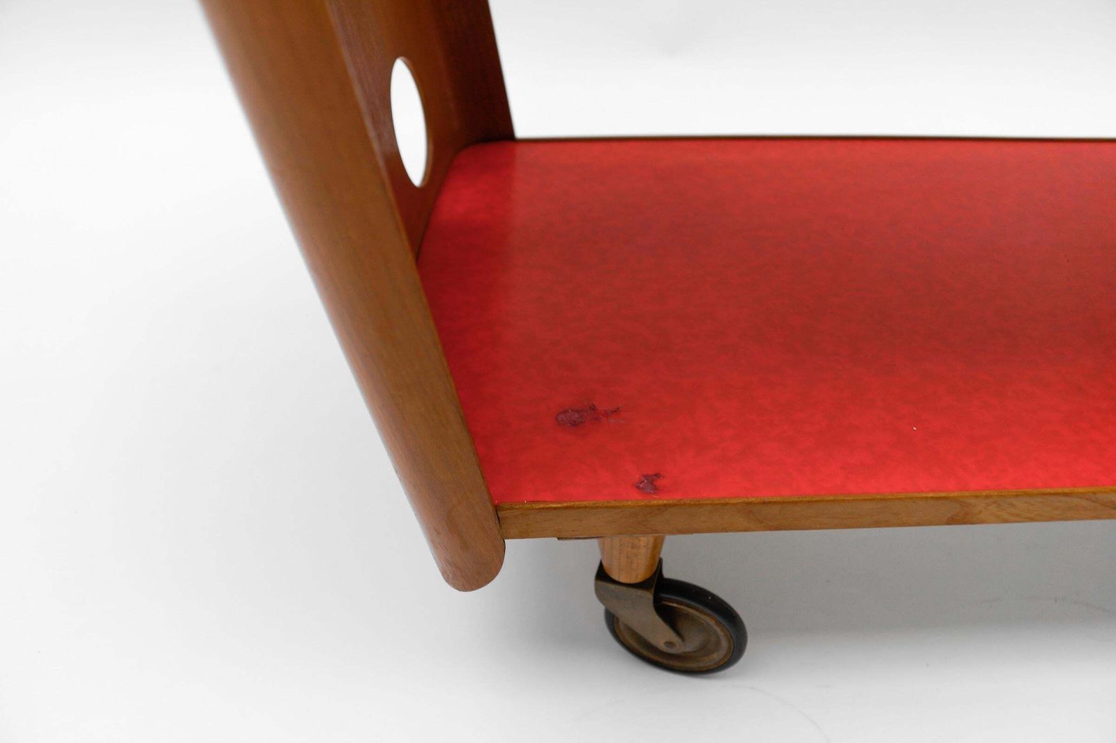 815.0 Stunning Mid Century Modern Serving Cart In Plywood, 1950s photo