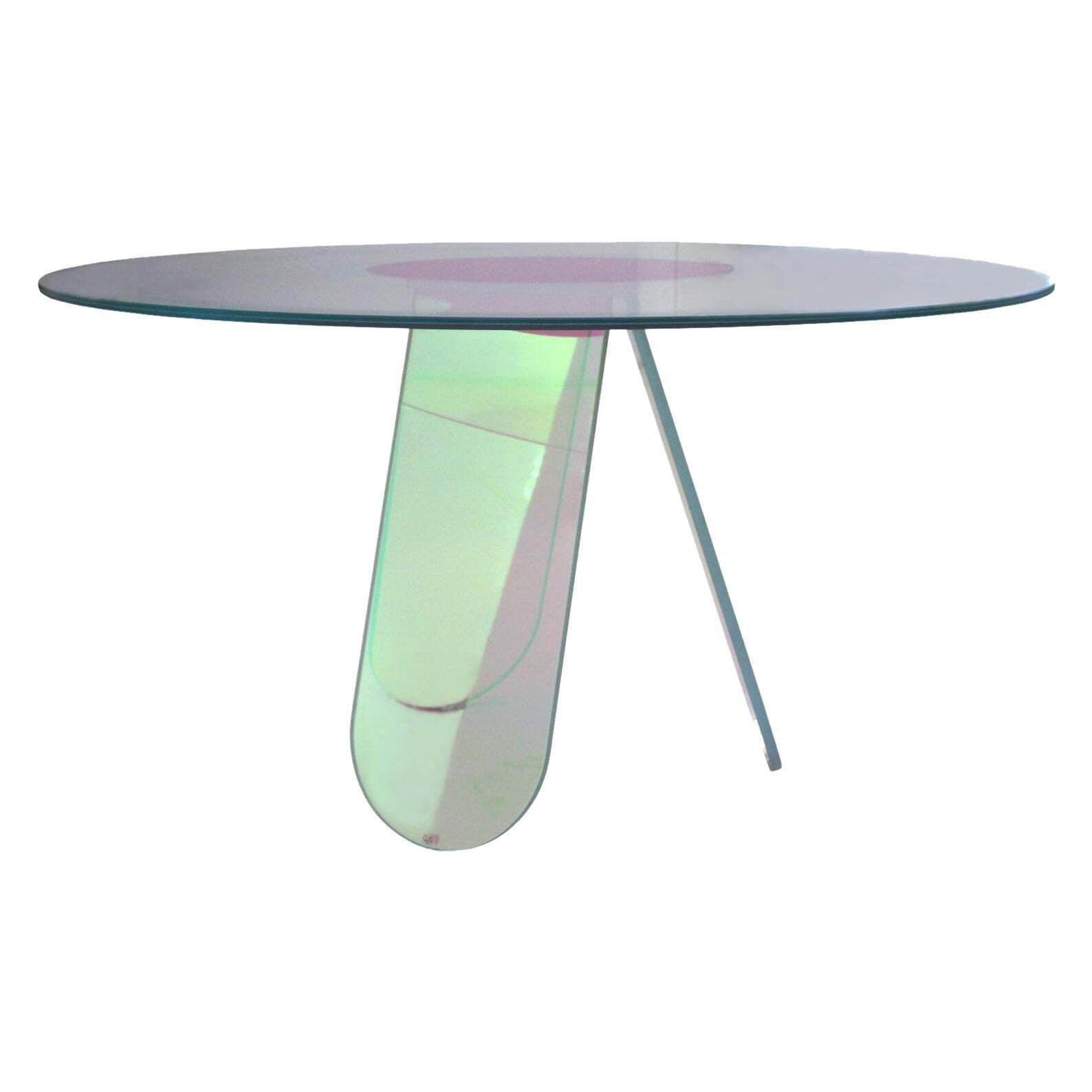 Shimmer Circular Table Made Of Art Glass And Desgined By Patricia Urquiola