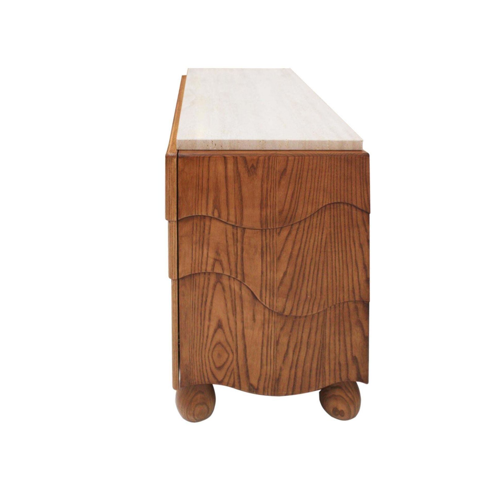 Pair Of Oak Wood Sideboards With Travertine Top. Italian Contemporary Design photo buy