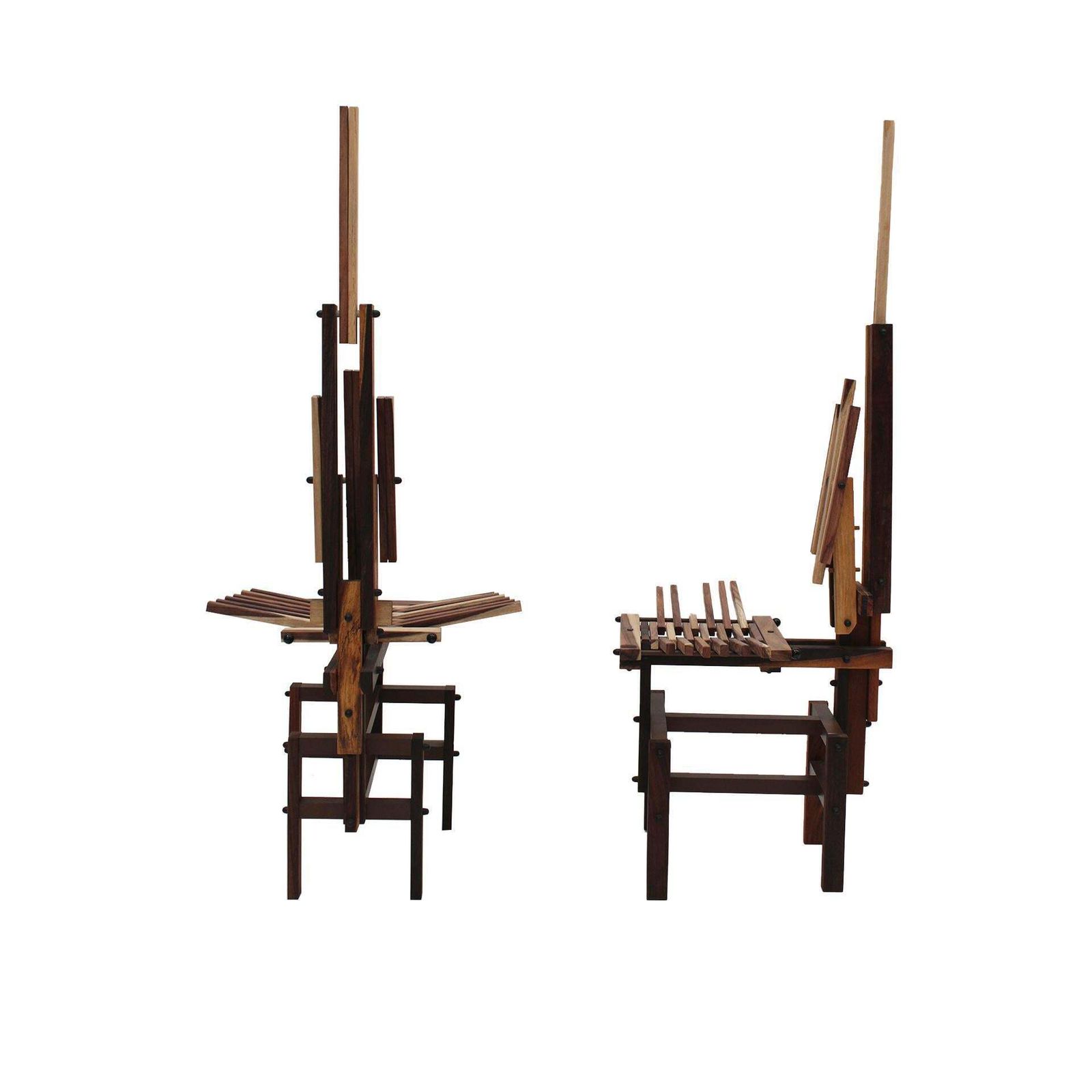 Italian Sculptural Wooden Chairs Sono By Anacleto Spazzapan, 1980s, Set Of Two photo buy