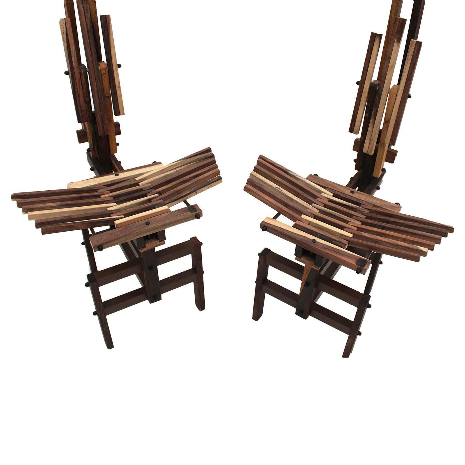 photo for sale Italian Sculptural Wooden Chairs Sono By Anacleto Spazzapan, 1980s, Set Of Two