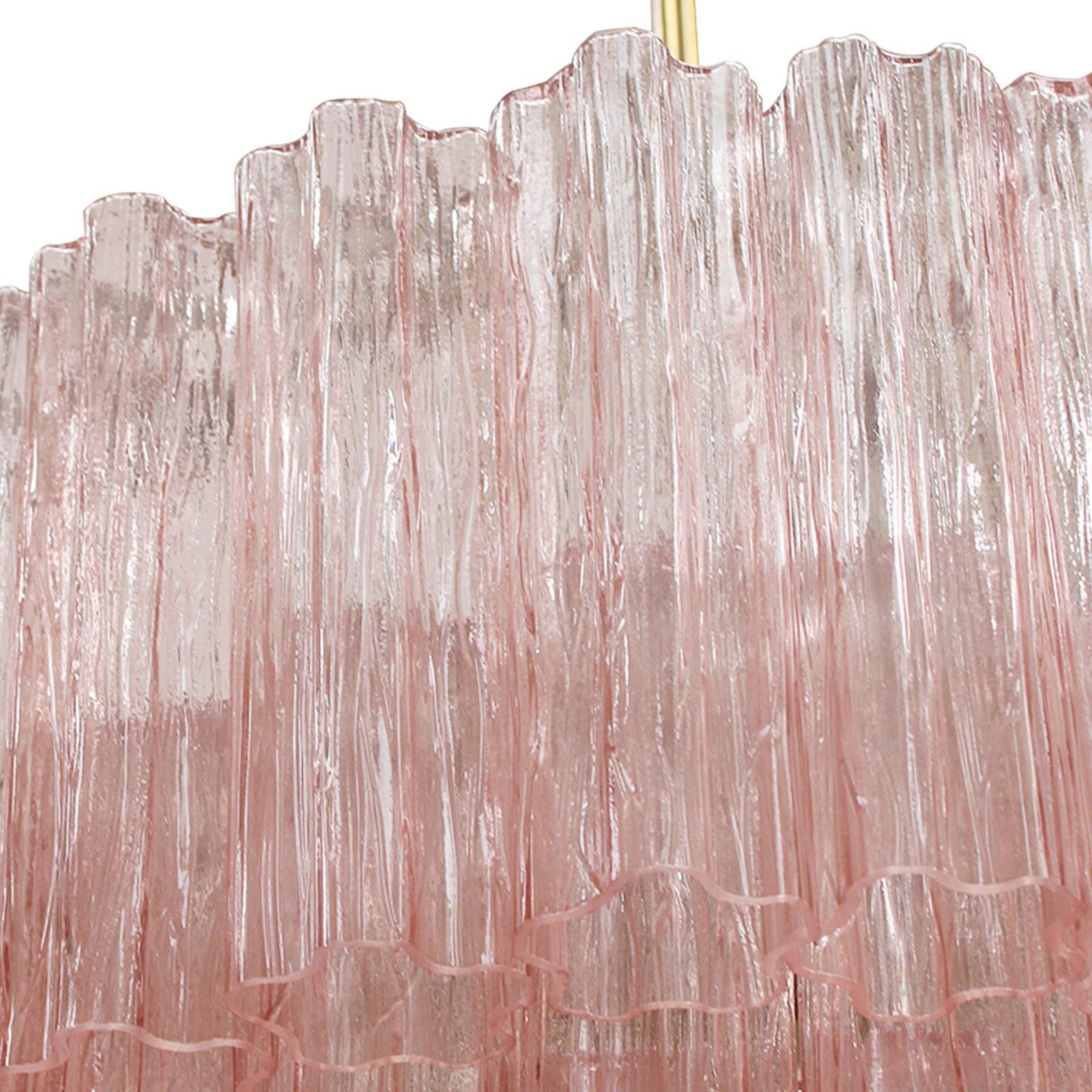 Cascada Suspension Lamp Handcrafted Pink Murano Glass And Brass, Italy photo 5061.0